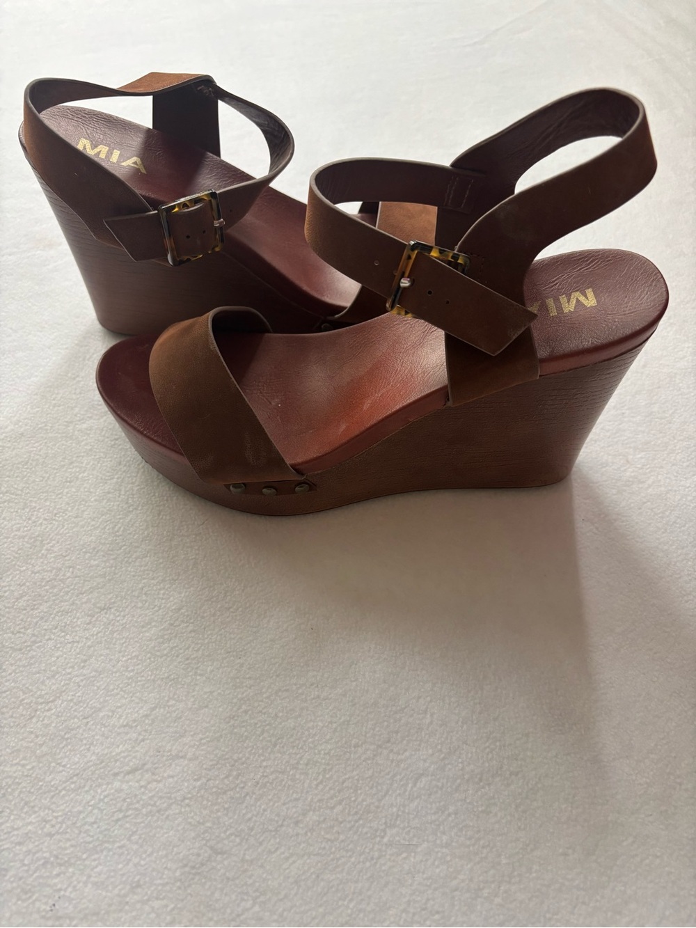 Mia Platform Wedge Sandals with Ankle Strap Sz 8.5 - Picture 5 of 7